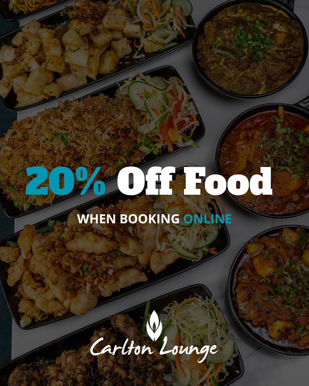 20% Off Food Collection Only at Carlton Lounge Kingsbury NW9